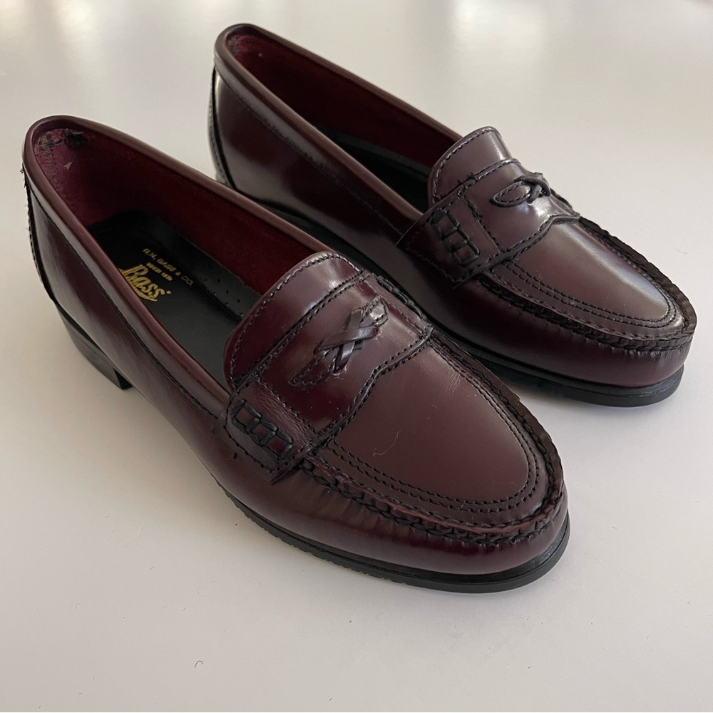 Bass Women's Burgundy Penny Loafers - Picture 10 of 12